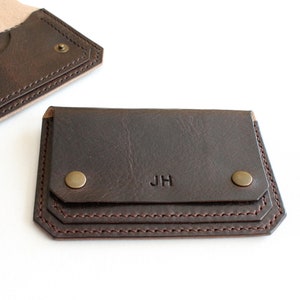 Cartera de cuero para cinturón, riñonera minimalista, tarjetero de cuero, cartera de cuero para cinturón hecha a mano imagen 7