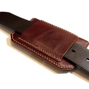 Cartera de cuero para cinturón, riñonera minimalista, tarjetero de cuero, cartera de cuero para cinturón hecha a mano imagen 5
