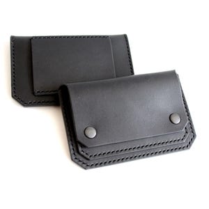 Cartera de cuero para cinturón, riñonera minimalista, tarjetero de cuero, cartera de cuero para cinturón hecha a mano Black