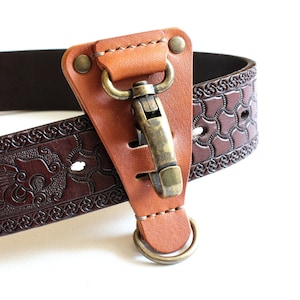 Llavero con correa de cuero EDC, clip para cinturón resistente, llavero con llavero, llavero con cinturón de cuero, llavero con cinturón de cuero con clip para llavero