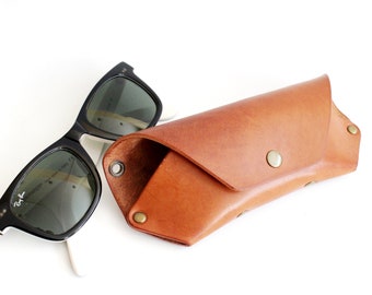 Leather Glasses Case, Handmade Sunglasses Reading Glasses Case, Leather Eyeglasses Storage Case