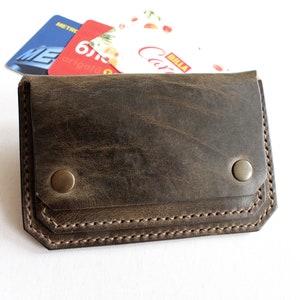 Cartera de cuero para cinturón, riñonera minimalista, tarjetero de cuero, cartera de cuero para cinturón hecha a mano imagen 1