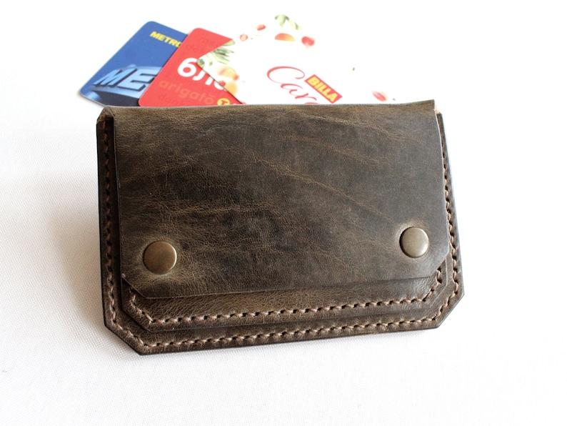 Cartera de cuero para cinturón, riñonera minimalista, tarjetero de cuero, cartera de cuero para cinturón hecha a mano imagen 1