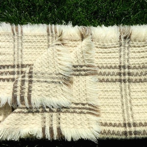 Natural Wool Blanket,  Weighted Wool Throw Blanket, Thick Soft Sheep Wool Blanket