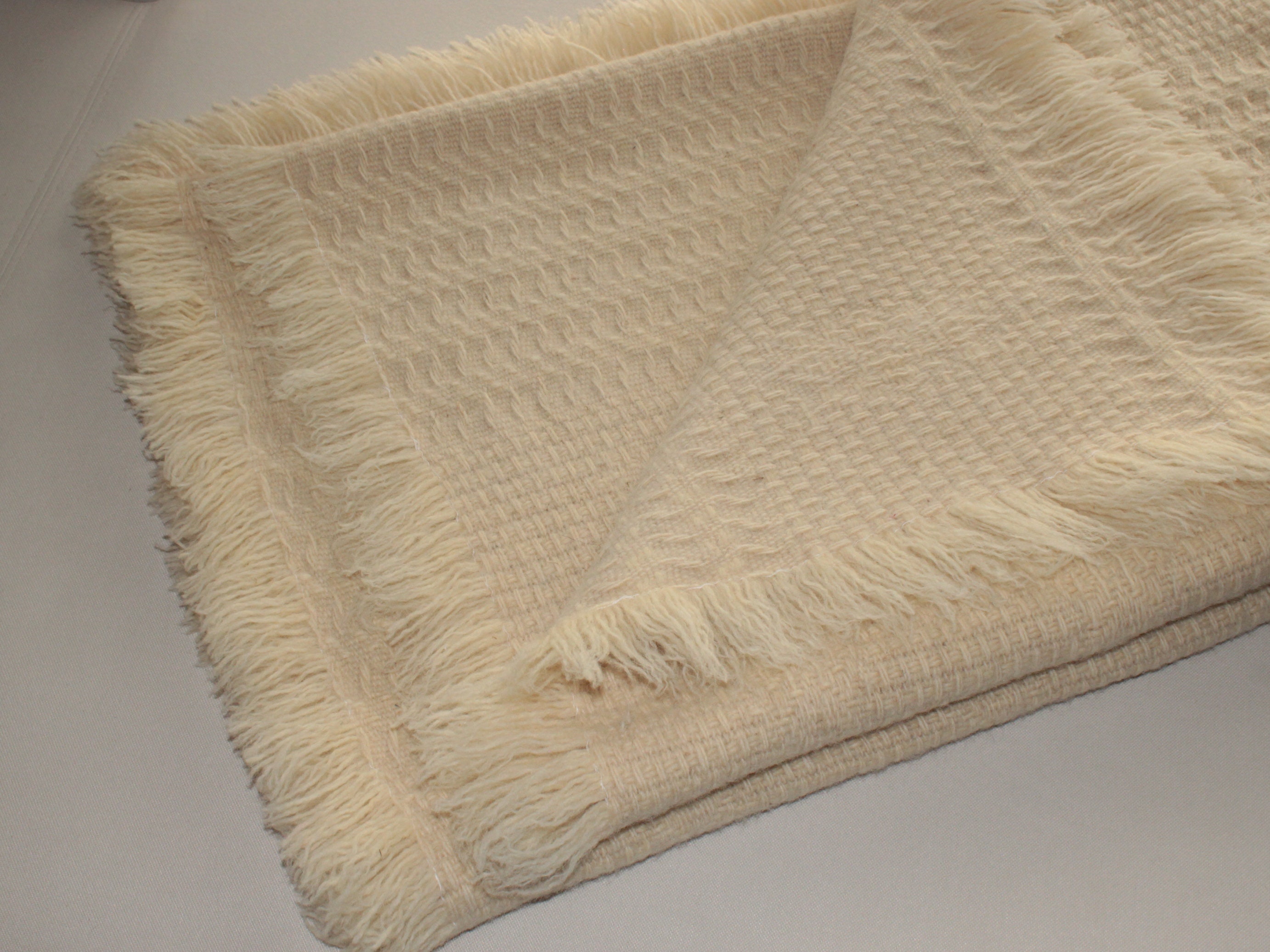 Soft Wool Blanket / Natural Cream Throw Blanket / Merino Wool Etsy