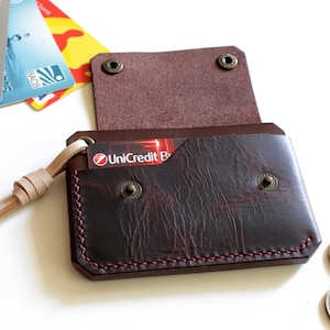 Schlanke Lederbrieftasche, Minimalistische Brieftasche, Lederfronttasche Brieftasche, Handgefertigte Brieftasche aus Leder, Kartenhalter aus Leder
