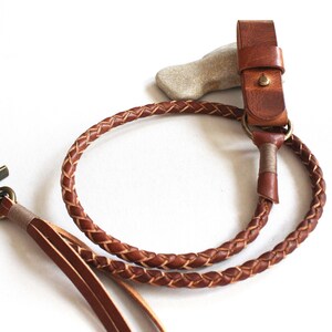 Leather Wallet Chain, Handmade Braided Leather Chain with Snap Hook and Belt Loop, Biker Wallet Chain