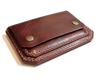 Leather Belt Wallet with Personalisation, Minimalist Belt Pouch, Handmade Leather Card Wallet