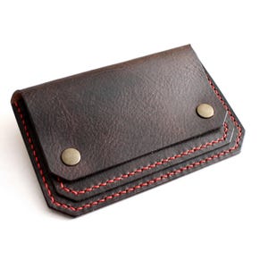 Cartera de cuero para cinturón, riñonera minimalista, tarjetero de cuero, cartera de cuero para cinturón hecha a mano Dark Brown