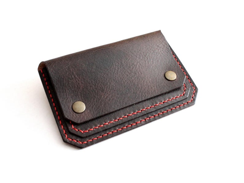 Cartera de cuero para cinturón, riñonera minimalista, tarjetero de cuero, cartera de cuero para cinturón hecha a mano Dark Brown