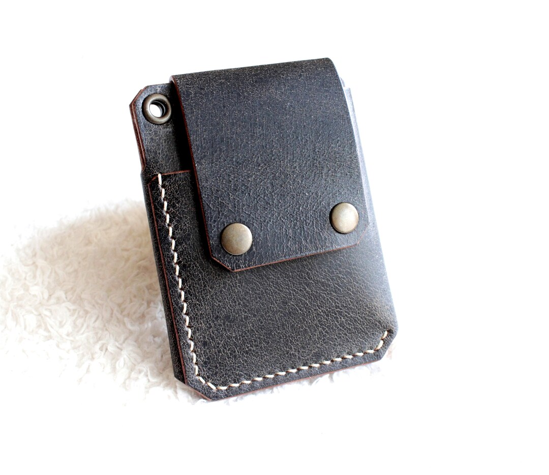 Leather Wallet, Minimalist Handmade Leather Card Wallet, Slim Wallet for Men & Women AirTag