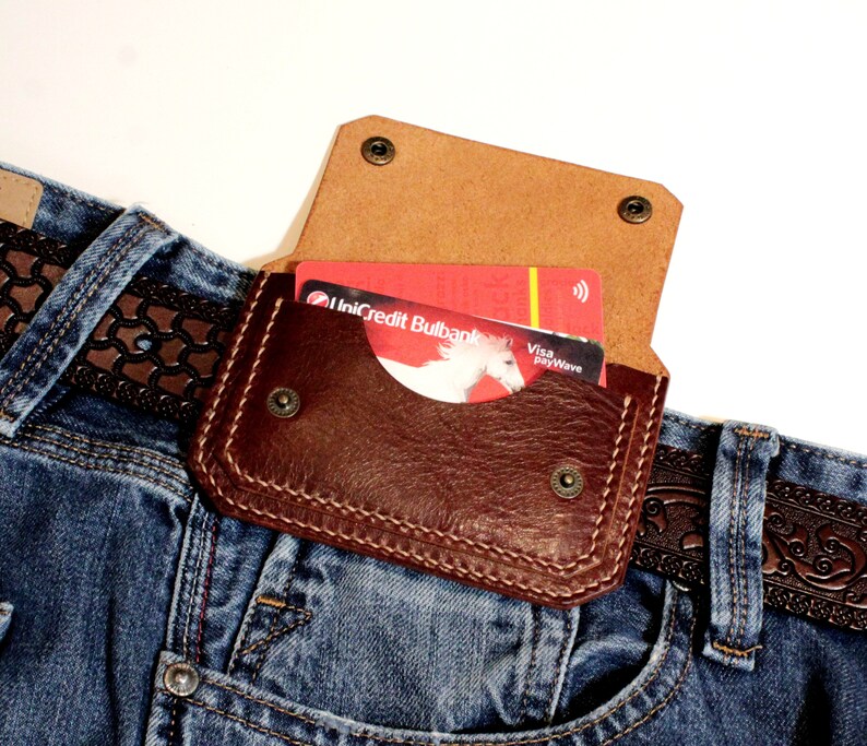 Leather Belt Wallet With Personalisation Minimalist Belt Etsy