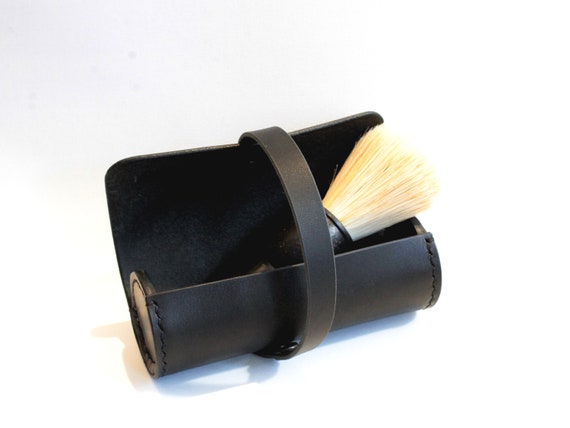 Leather Shaving Brush Roll Case