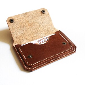 Cartera de cuero para cinturón, riñonera minimalista, tarjetero de cuero, cartera de cuero para cinturón hecha a mano imagen 9