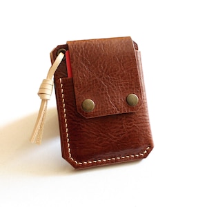 Slanke leren portemonnee, AirTag minimalistische handgemaakte kaartportemonnee, leren slanke portemonnee voor heren en dames AirTag Pocket