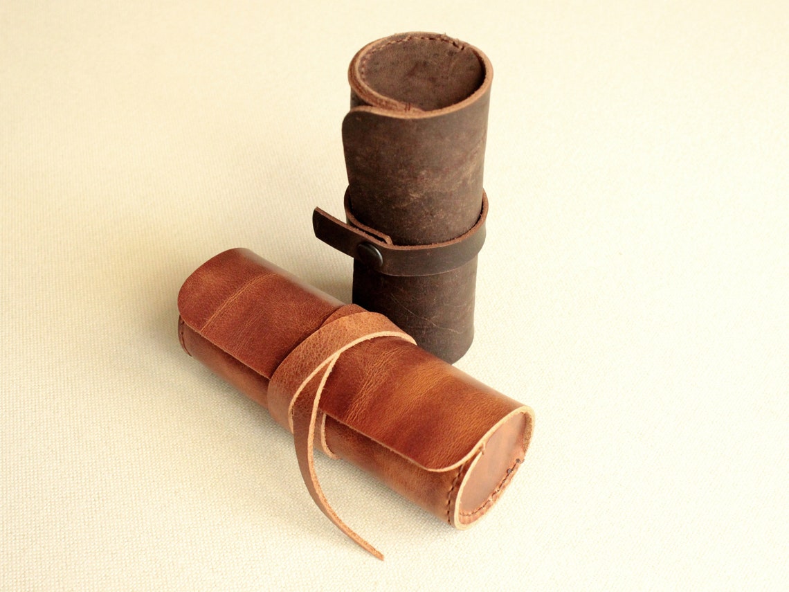 Personalized Leather Shaving Brush Roll Case Travel Shaving Etsy