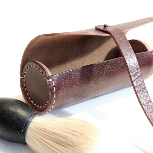 Mens Leather Travel Shave Case Etsy