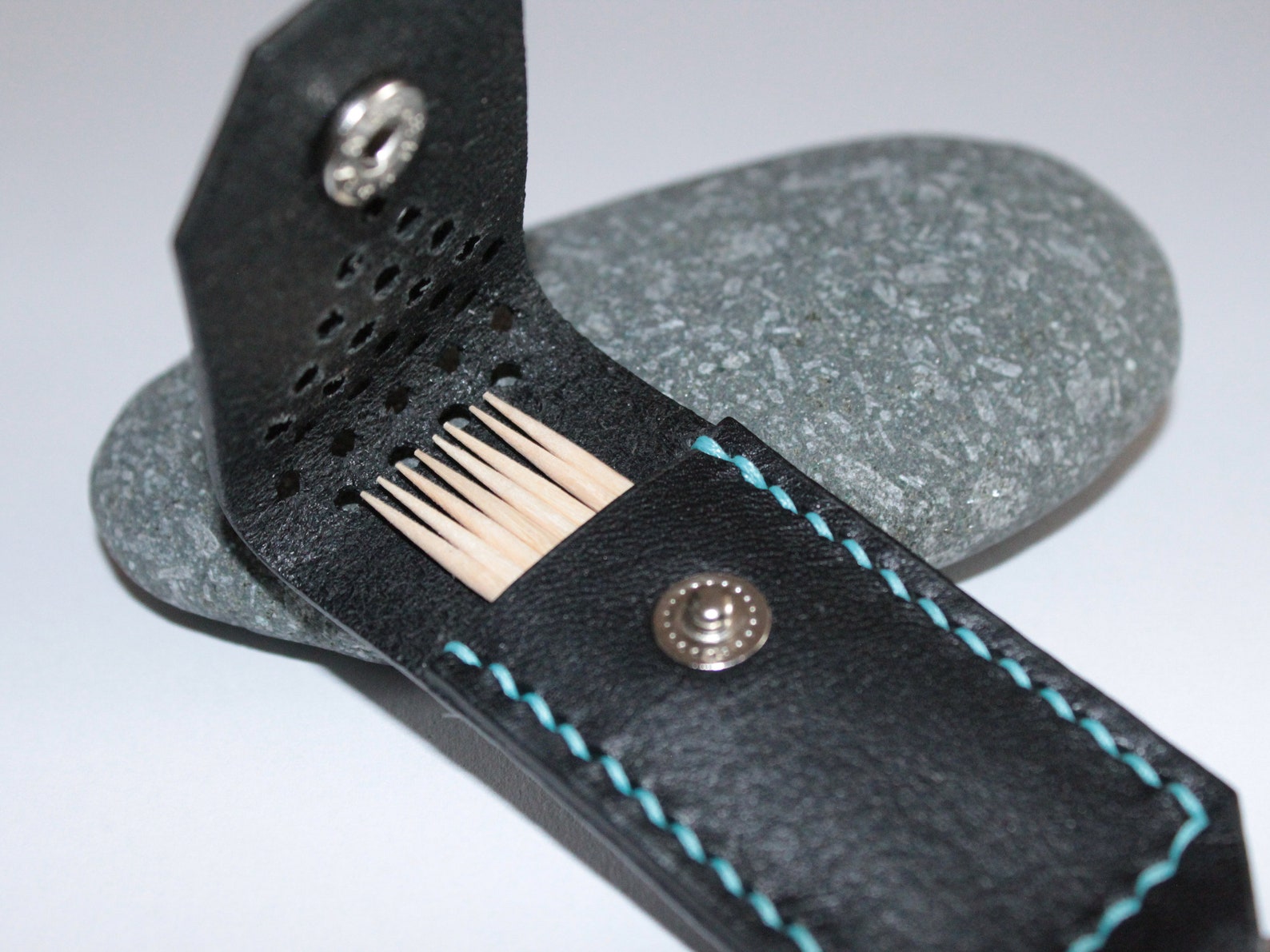 Minimalist Leather Keychain Toothpicks Holder Leather | Etsy