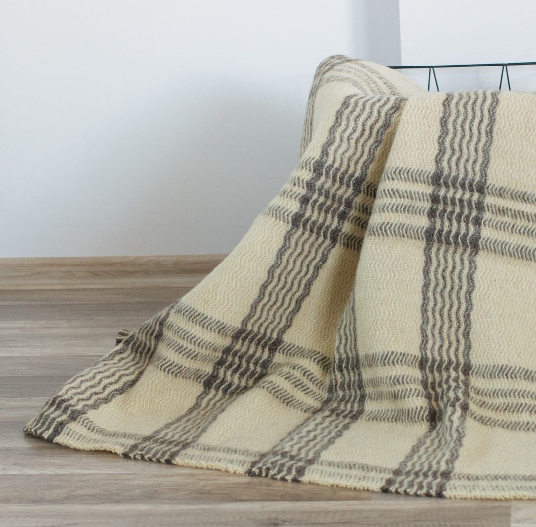 Soft Wool Blanket, Ethnic Wool Blanket, Wool Throw, Traditional Natural