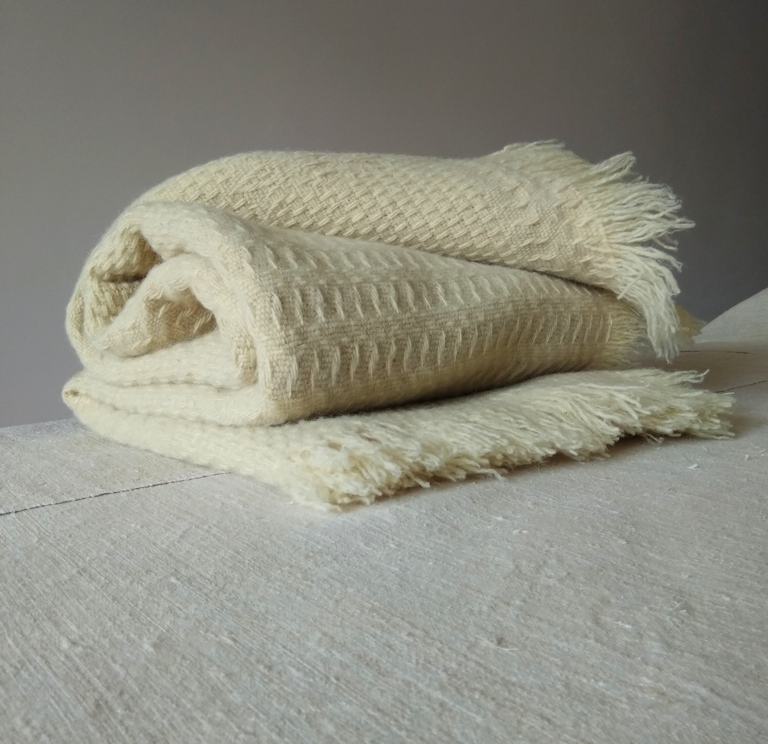Soft Wool Blanket / Natural Cream Throw Blanket / Merino Wool Etsy