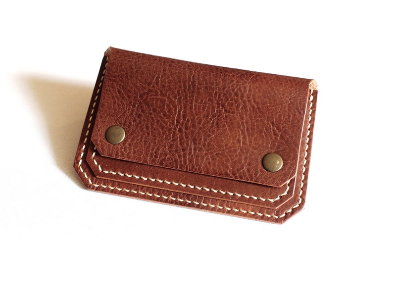 Cartera de cuero para cinturón, riñonera minimalista, tarjetero de cuero, cartera de cuero para cinturón hecha a mano Whiskey