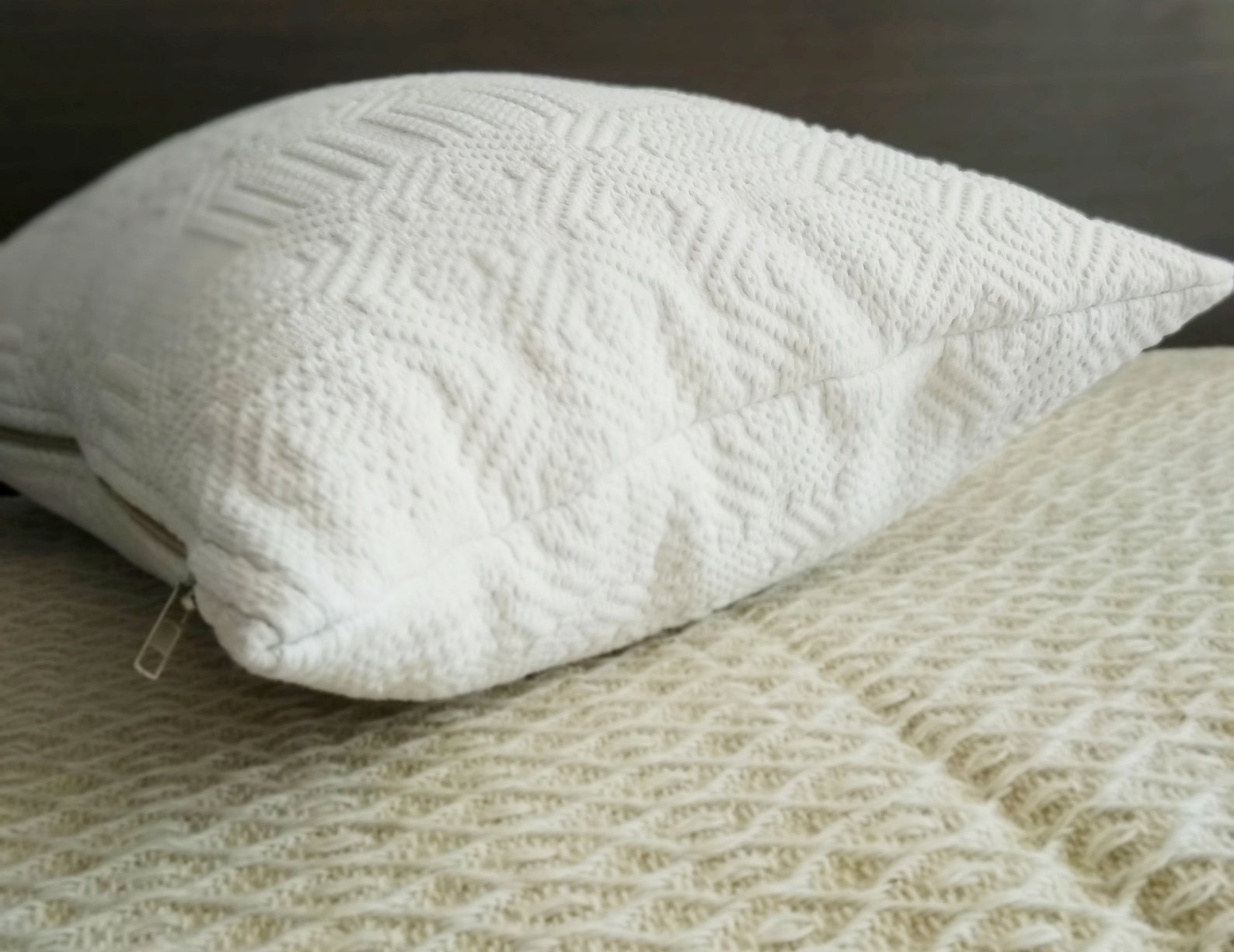 Vintage White Cotton Pillow Cover/Luxury Handwoven Thick Etsy