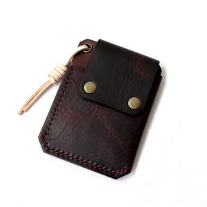 Carteira de couro Airtag, carteira de couro minimalista feita à mão, carteira fina para homens e mulheres AirTag Pocket