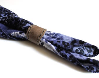 Handgefertigt Leder Bandana Schal Schiebering: Western Style