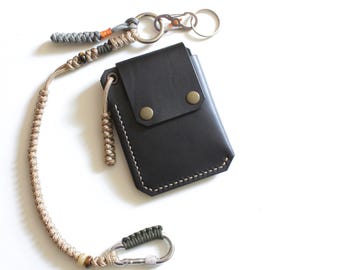 Leather Wallet, Minimalist Handmade Leather Card Wallet, Slim Wallet for Men & Women AirTag Pocket