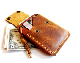 Las mejores carteras AirTag: cartera de cuero con bolsillo AirTag, cartera minimalista hecha a mano para tarjetas, cartera delgada para hombres y mujeres con soporte AirTag.