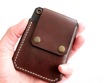Leather Belt Wallet, Slim Secret Belt Wallet, Minimalist Belt Pouch, Handmade Leather Card Wallet
