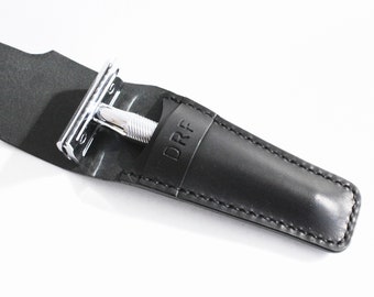 Leather Safety Razor Pouch: Personalized Minimalist Razor Case