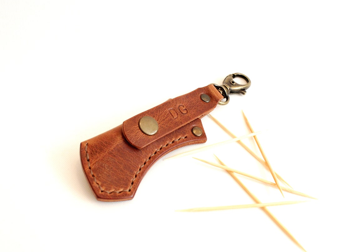 Buy Leather Toothpicks Holder With Carabiner Minimalist Leather Online