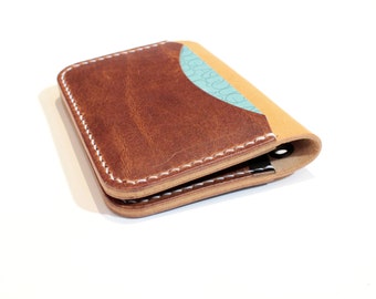 Bifold Leather Wallet, Leather Card Holder, Minimalist Wallet, Handmade Bifold Credit Card Case
