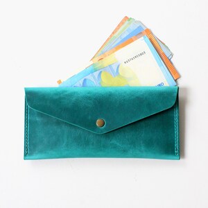 Leather Cash Envelope Wallet – Handmade Cash Stuffing Purse & Money Organizer image 12