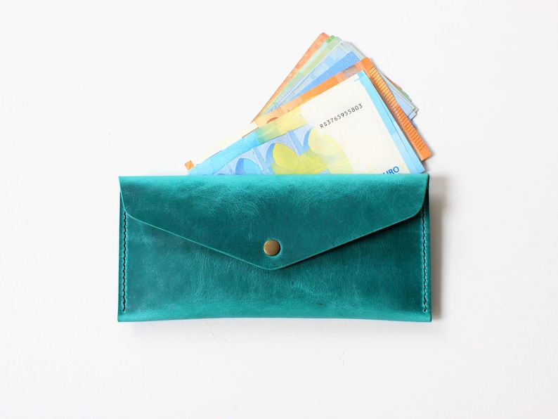 Leather Cash Envelope Wallet – Handmade Cash Stuffing Purse & Money Organizer image 12
