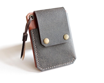 Trackable Minimalist Wallet, Personalized Leather AirTag Card Holder, Slim Front Pocket Wallet for Men