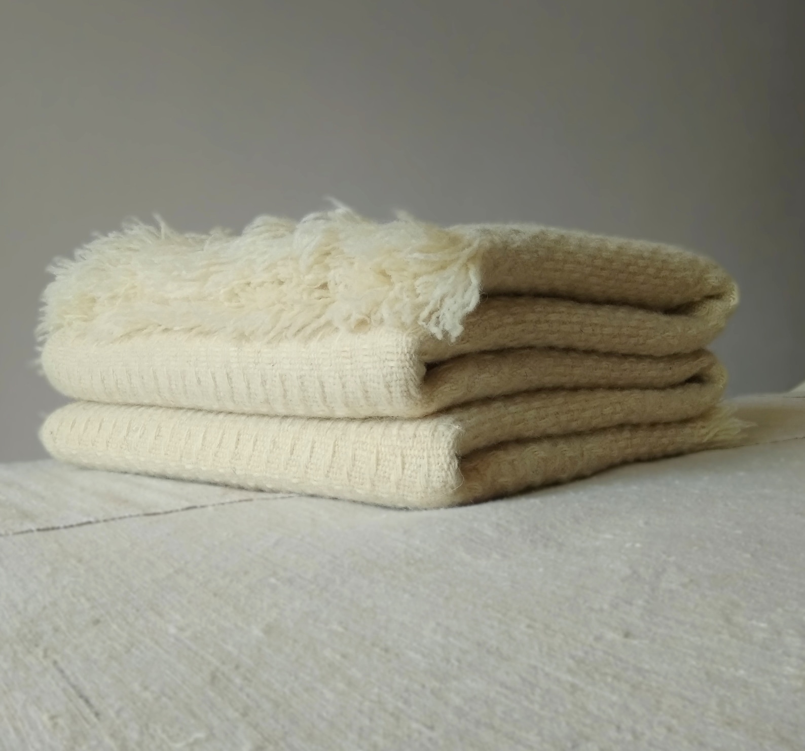 Soft Wool Blanket / Natural Cream Throw Blanket / Merino Wool Etsy