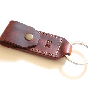 Porte-cure-dents en cuir minimaliste, étui en cuir fait main avec porte-clés, porte-clés, porte-cure-dents de poche, idée cadeau