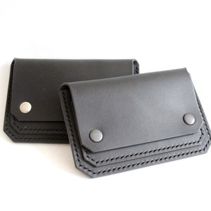 Cartera de cuero para cinturón con personalización, cartera minimalista para cinturón, tarjetero de cuero hecho a mano