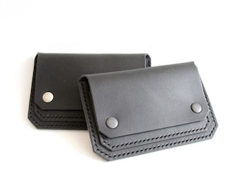 Cartera de cuero para cinturón con personalización, cartera minimalista para cinturón, tarjetero de cuero hecho a mano