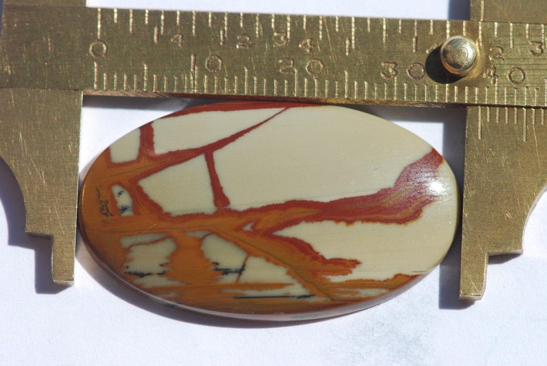 38 x 22mm oval tan yellow brown multicolor red Owyhee Jasper Cabochon