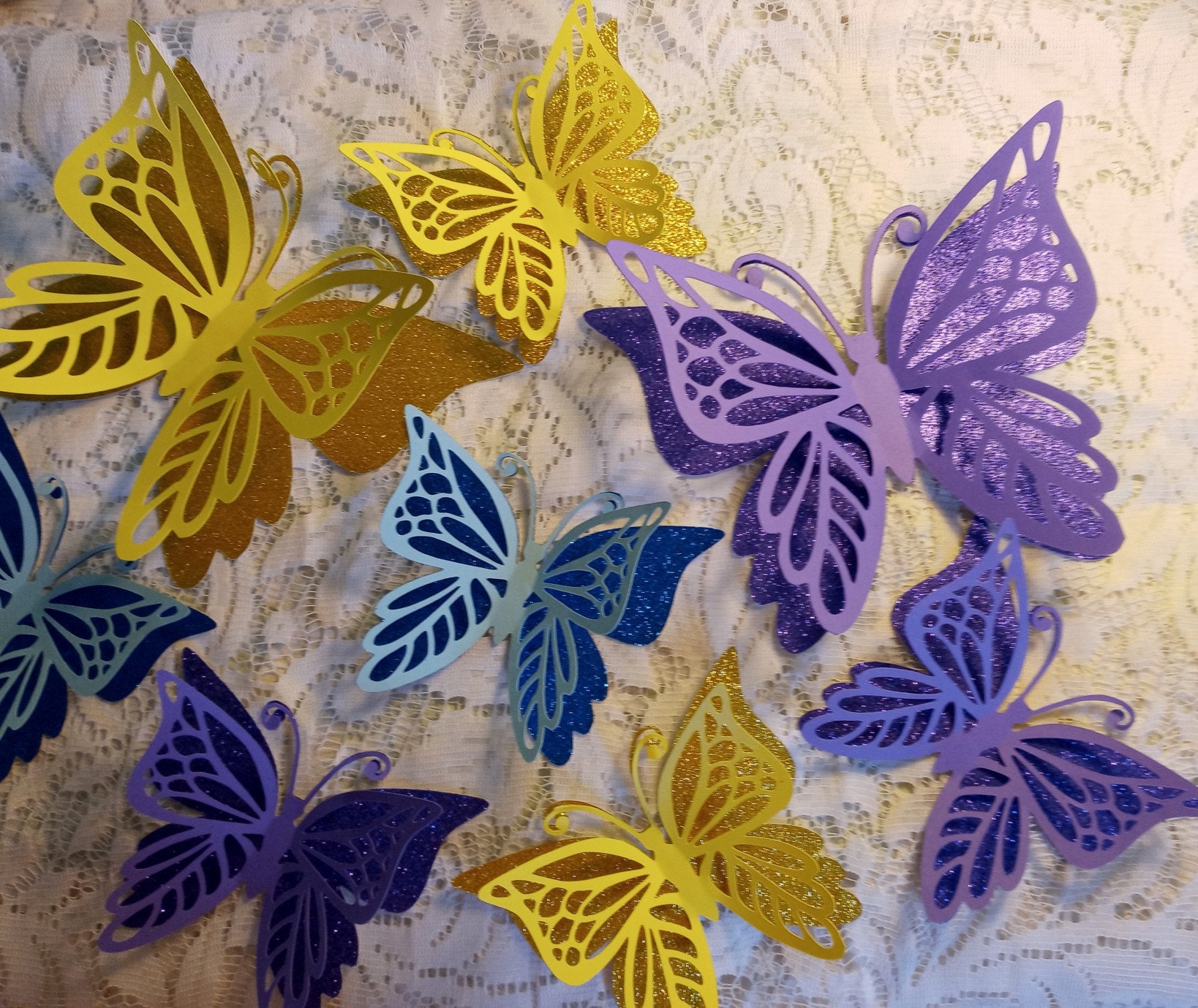 Gorgeous Glitter Paper Butterfly Decorations - FeltMagnet