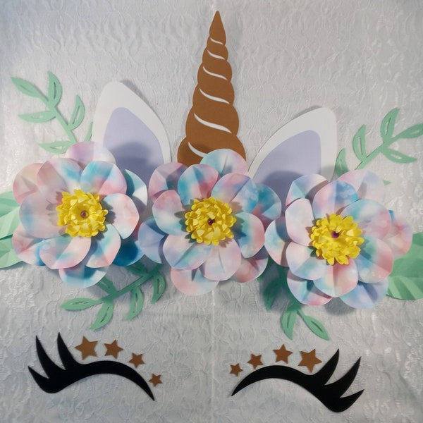 Unicorn Paper Flowers Wall Decor Etsy