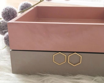 Hexagon Ohrringe Gold Silber Rosegold