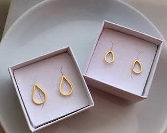 simple drop earrings gold silver rose gold