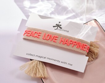 Peace love happiness Armband