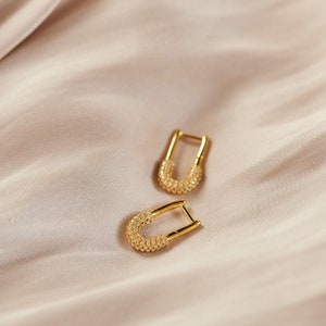 elegant square hoop earrings gold silver