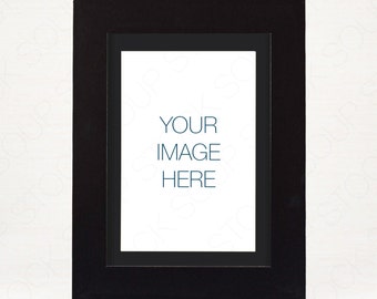 4x6 Black Frame Matted Mockup Instant Download Great For Etsy
