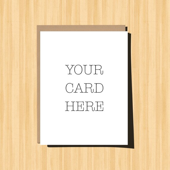 Vertical Greeting Card Mockup Template Blog Light Wood Etsy